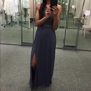 David’s Bridal Formal Long Gray Dress